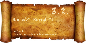 Bacsó Kornél névjegykártya