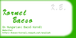 kornel bacso business card