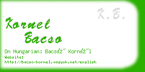 kornel bacso business card